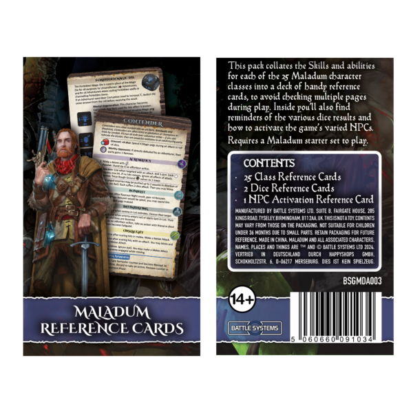 Maladum Reference Cards